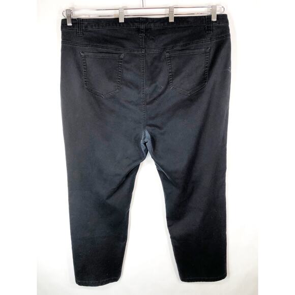 Catherines Plus Size 26W Jeans Black Straight Leg Pants Pockets Stretch 1297 - Picture 2 of 6